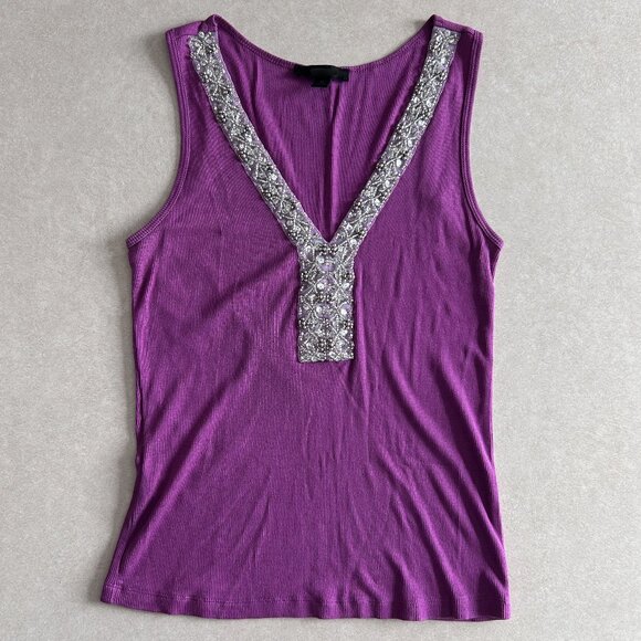 Purple V-neck Embellished Sequin Tank ASO Sharpay Evans - Picture 2 of 4